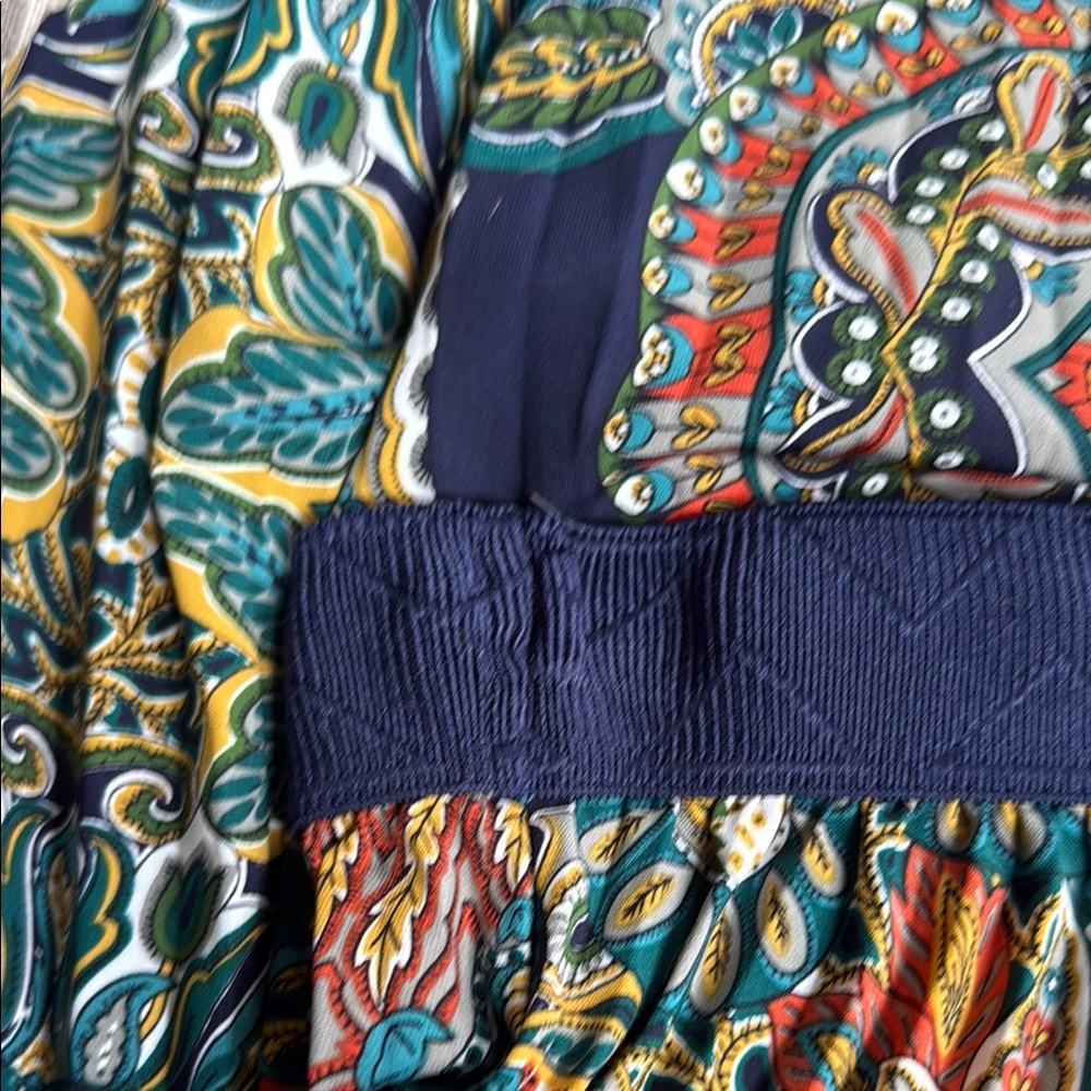 LuLaRoe Madison Skirt XS Multi-Color Paisley Pleated Midi Skirt with Pockets - Picture 6 of 9